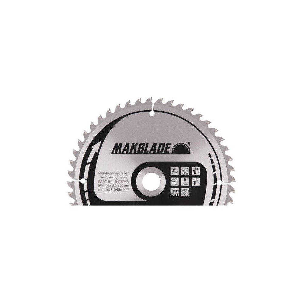 Pjovimo diskas MAKITA Makblade 190x20x2,3mm 5° T48-Medžio pjovimo diskai-Medžio pjovimo staklės-Makita Accessories-irankiai-darb