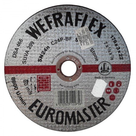 Akmens pjovimo diskas WEFRA SN24n 178x3x22mm-Įrankiai darbui-Įrankiai darbui-Wefra-irankiai-darbui