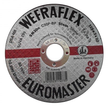 Akmens pjovimo diskas WEFRA SN24n 125x3x22mm-Įrankiai darbui-Įrankiai darbui-Wefra-irankiai-darbui