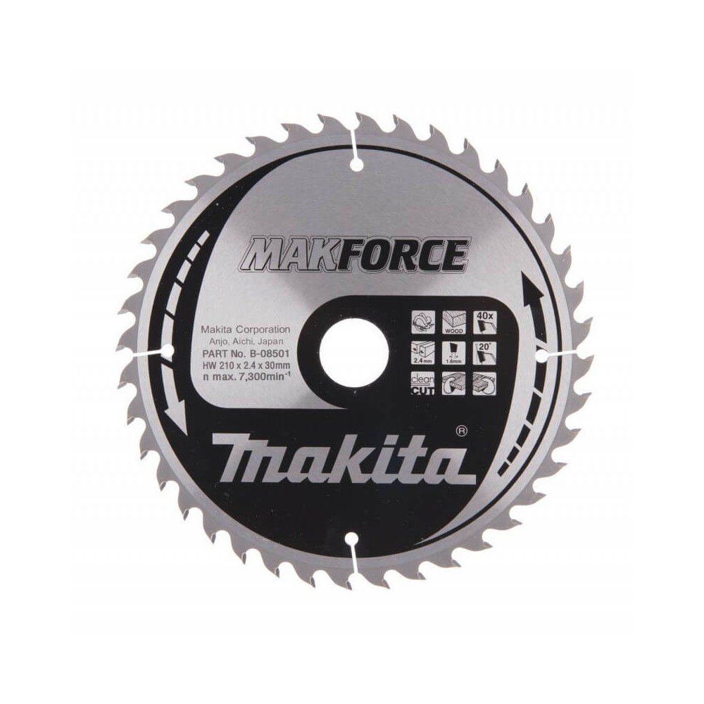 Pjovimo diskas MAKITA M-Force 210x30x2,4mm 40T 20°-Medžio pjovimo diskai-Medžio pjovimo staklės-Makita Accessories-irankiai-darb