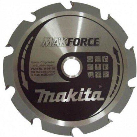 Pjovimo diskas MAKITA 165x20x2,0mm 10T MAKForce-Medžio pjovimo diskai-Medžio pjovimo staklės-Makita Accessories-irankiai-darbui