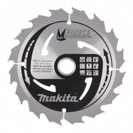 Pjovimo diskas MAKITA M-Force 165x20x2,0mm 16T 15°-Medžio pjovimo diskai-Medžio pjovimo staklės-Makita Accessories-irankiai-darb