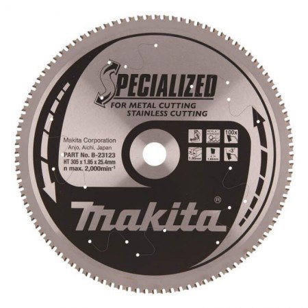 Pjovimo diskas MAKITA Inox 305x25,4x1,95mm 100T -5°-Metalo pjovimo diskai-Pjovimo diskai-Makita Accessories-irankiai-darbui