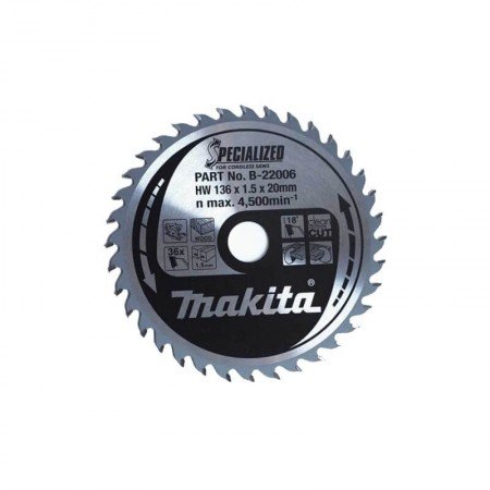 Pjovimo diskas MAKITA 136x20x1,5mm 36T 20°-Medžio pjovimo diskai-Medžio pjovimo staklės-Makita Accessories-irankiai-darbui