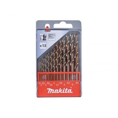 13 dalių metalo grąžtų rinkinys MAKITA HSS Co5 1,5-6,5mm-Grąžtų rinkiniai-Metalo grąžtai, frezos-Makita Accessories-irankiai-dar