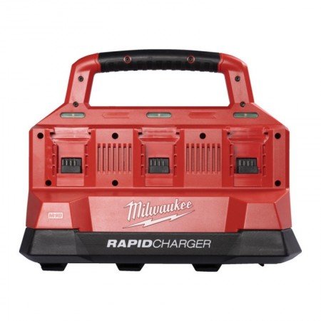 6-ių vietų greitasis akumuliatorių įkroviklis MILWAUKEE M18 PC6 Packout-Įrankių akumuliatoriai ir jų priedai-Akumuliatoriniai įr