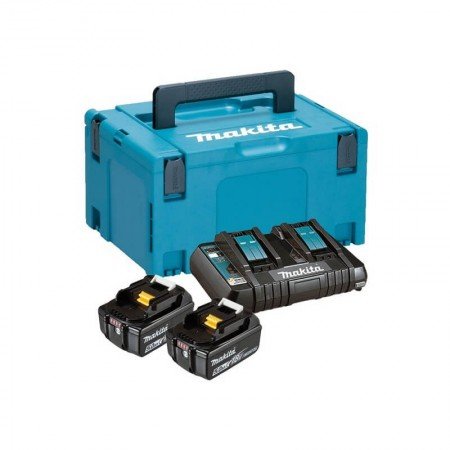 Akumuliatorių ir įkroviklio komplektas MAKITA 197629-2 PowerPack 18V 5,0Ah-Įrankių akumuliatoriai ir jų priedai-Akumuliatoriniai