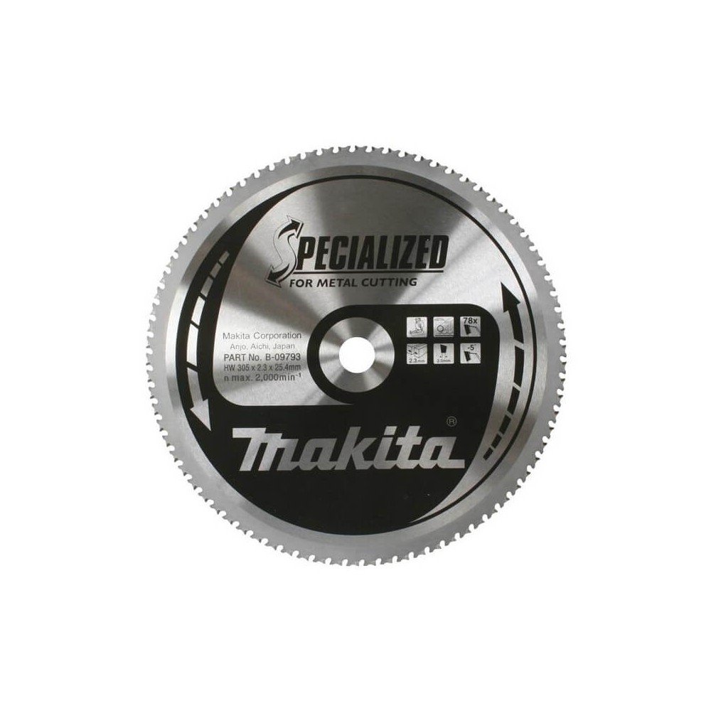 Metalo pjovimo diskas MAKITA 305x25,4x2,3mm 78T-Metalo pjovimo diskai-Pjovimo diskai-Makita Accessories-irankiai-darbui