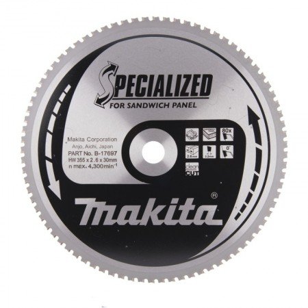 Metalu dengtoms plokštėms pjūklas MAKITA 355x30x2,6mm 80T-Metalo pjovimo diskai-Pjovimo diskai-Makita Accessories-irankiai-darbu