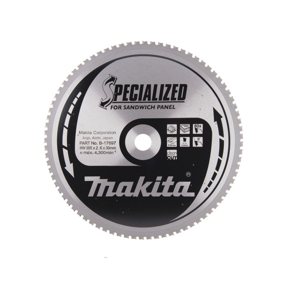 Metalu dengtoms plokštėms pjūklas MAKITA 355x30x2,6mm 80T-Metalo pjovimo diskai-Pjovimo diskai-Makita Accessories-irankiai-darbu