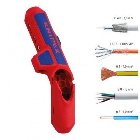 Universalus nuizoliavimo įrankis KNIPEX ErgoStrip-Laidų nuizoliavimui-Replės-Knipex-irankiai-darbui