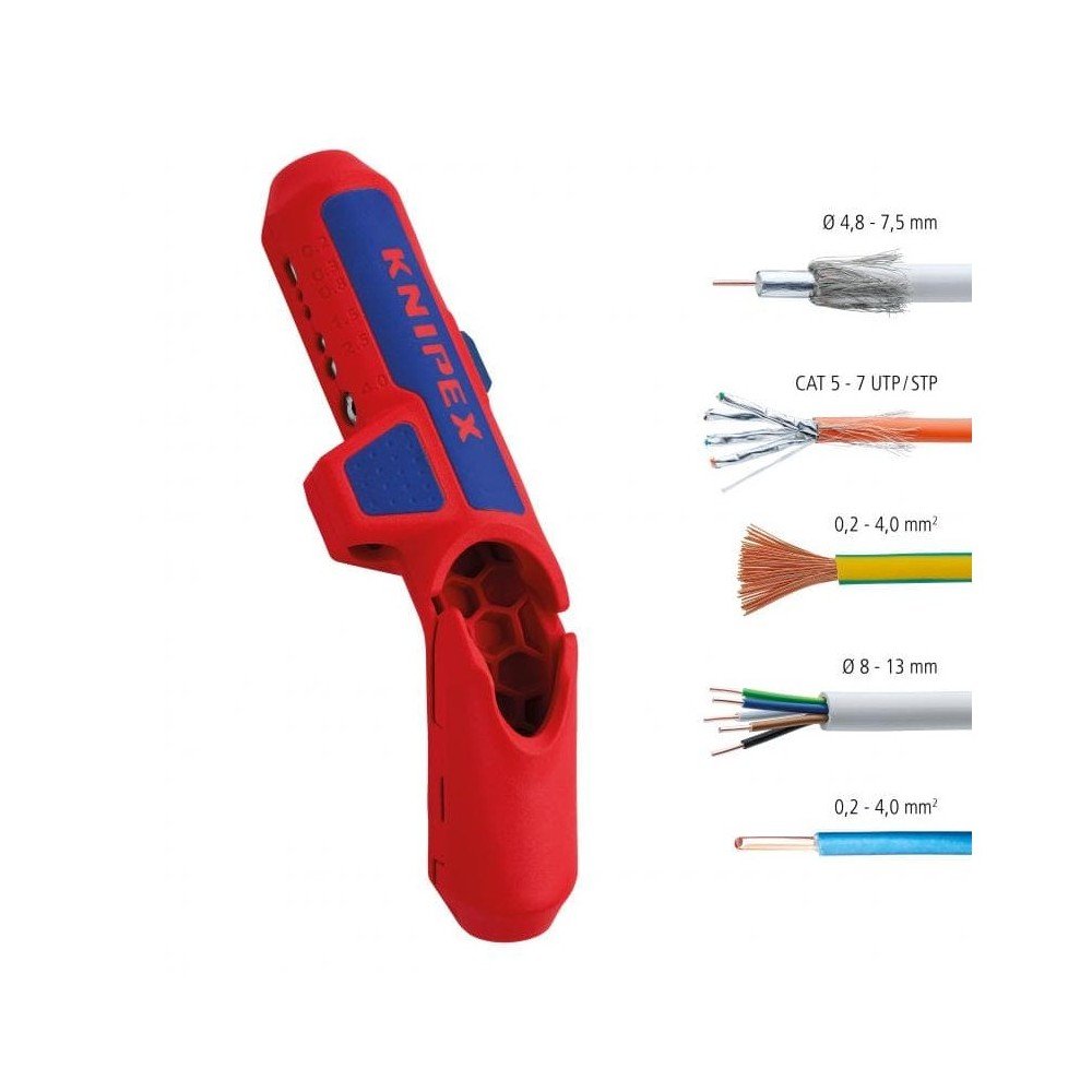 Universalus nuizoliavimo įrankis KNIPEX ErgoStrip-Laidų nuizoliavimui-Replės-Knipex-irankiai-darbui Universalus nuizoliavimo įrankis KNIPEX ErgoStrip-Laidų nuizoliavimui-Replės-Knipex-irankiai-darbui
