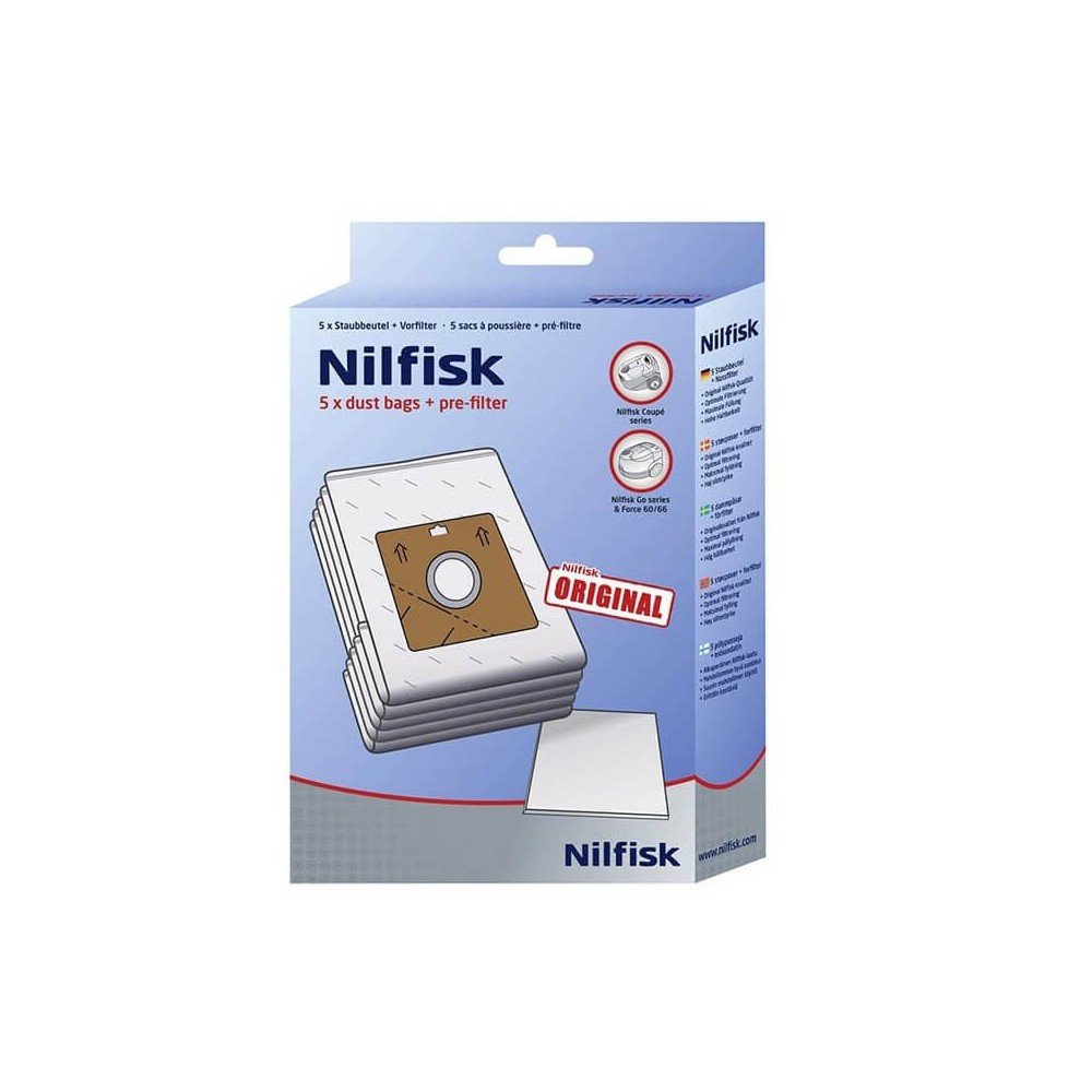Dulkių filtro maišeliai NILFISK Coupe serijos siurbliams, 5 vnt.-Priedai dulkių siurbliams-Dulkių siurbliai-Nilfisk-irankiai-dar Dulkių filtro maišeliai NILFISK Coupe serijos siurbliams, 5 vnt.-Priedai dulkių siurbliams-Dulkių siurbliai-Nilfisk-irankiai-dar