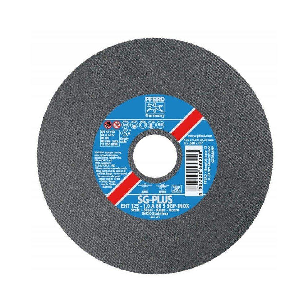 Atpjovimo diskas PFERD EHT125-0,8 A60 S SGP Inox X-SLIM-Abrazyviniai metalo pjovimo diskai-Medžio pjovimo staklės-Pferd-irankiai Atpjovimo diskas PFERD EHT125-0,8 A60 S SGP Inox X-SLIM-Abrazyviniai metalo pjovimo diskai-Medžio pjovimo staklės-Pferd-irankiai