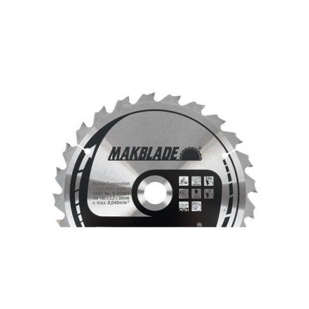 Pjovimo diskas medžiui 190x20x2,2mm 24T Standart MAKITA-Medžio pjovimo diskai-Medžio pjovimo staklės-Makita Accessories-irankiai