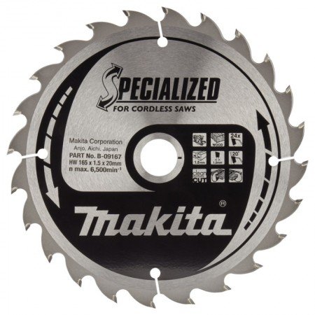 Pjovimo diskas 165x20x1,5mm T24 20° MAKITA-Medžio pjovimo diskai-Medžio pjovimo staklės-Makita Accessories-irankiai-darbui
