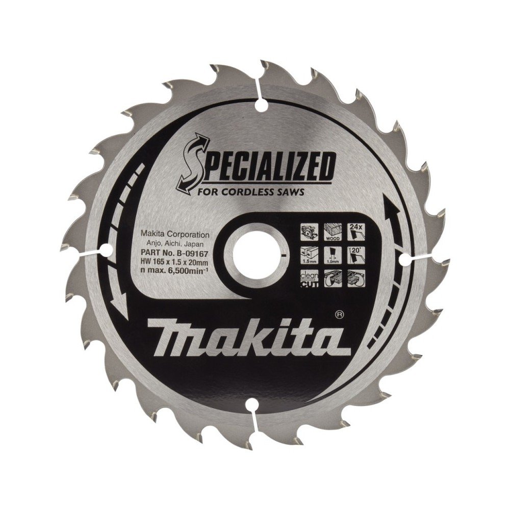 Pjovimo diskas 165x20x1,5mm T24 20° MAKITA-Medžio pjovimo diskai-Medžio pjovimo staklės-Makita Accessories-irankiai-darbui Pjovimo diskas 165x20x1,5mm T24 20° MAKITA-Medžio pjovimo diskai-Medžio pjovimo staklės-Makita Accessories-irankiai-darbui