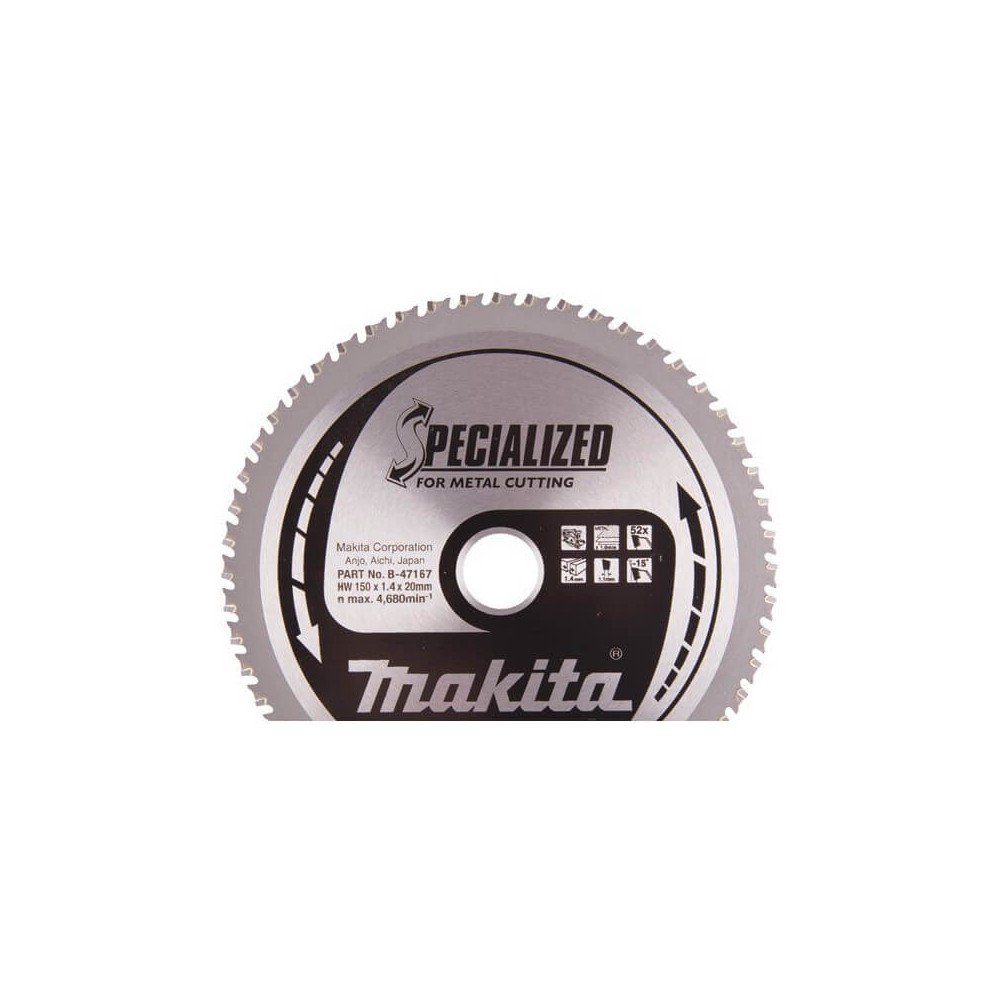 Pjovimo diskas 150x20 52T metalui MAKITA-Metalo pjovimo diskai-Pjovimo diskai-Makita Accessories-irankiai-darbui