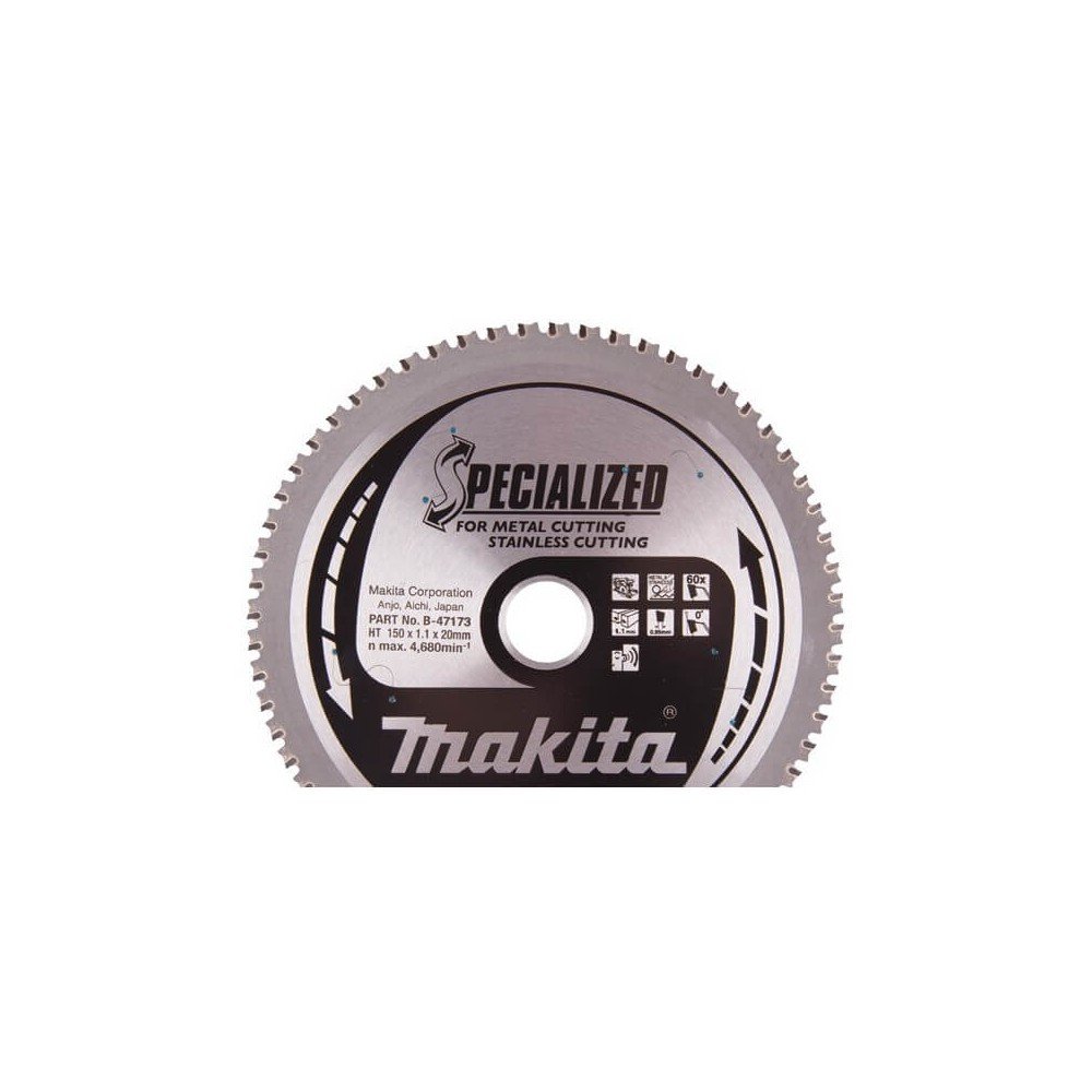 Pjovimo diskas MAKITA Inox 60T 150x20-Metalo pjovimo diskai-Pjovimo diskai-Makita Accessories-irankiai-darbui Pjovimo diskas MAKITA Inox 60T 150x20-Metalo pjovimo diskai-Pjovimo diskai-Makita Accessories-irankiai-darbui
