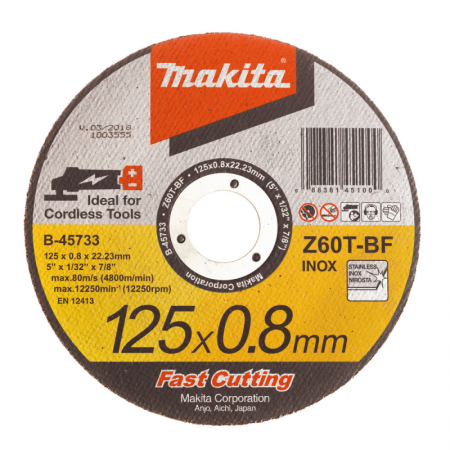 Pjovimo diskas MAKITA 125x22,23x0,8mm Z60T-BF-Abrazyviniai metalo pjovimo diskai-Medžio pjovimo staklės-Makita Accessories-irank