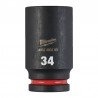 Ilga šešiakampė smūginė galvutė MILWAUKEE SHW 3/4" 34mm-Galvutės, galvučių rinkiniai-Autoserviso įranga-Milwaukee Accessories-ir