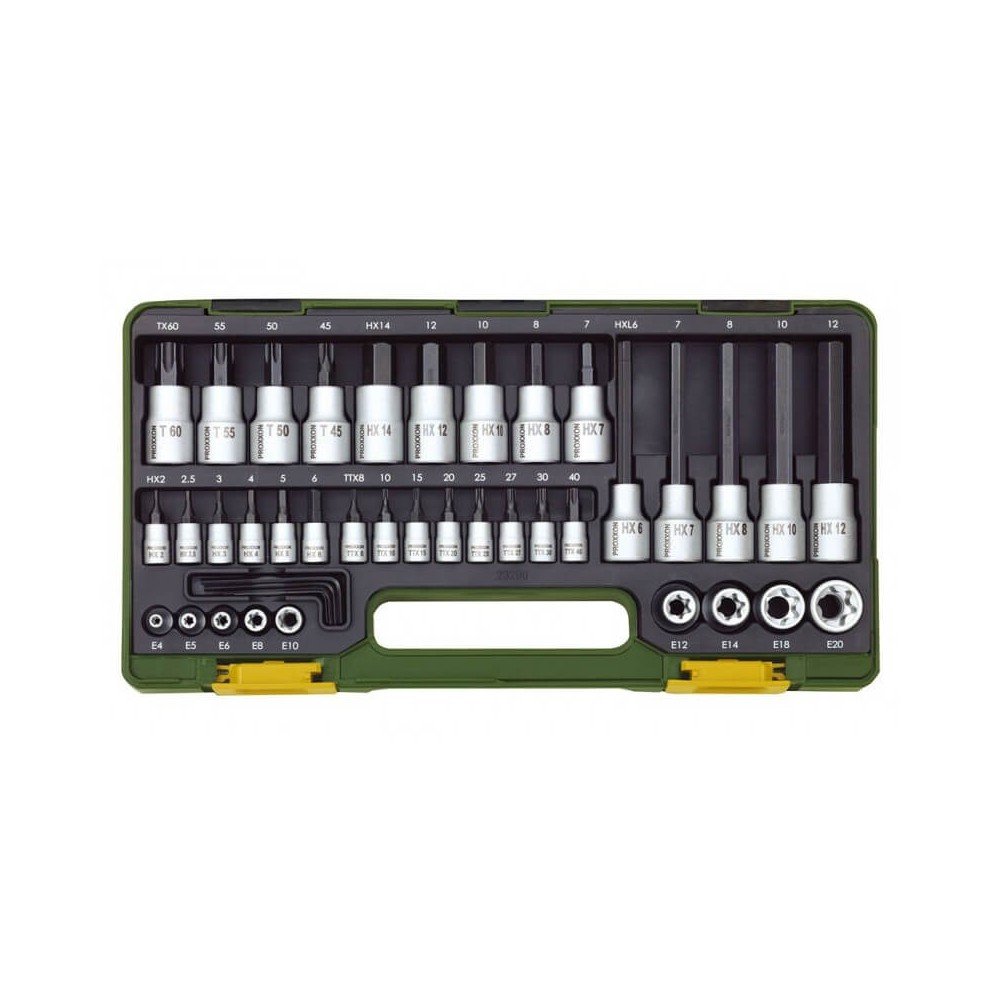 Galvučių rinkinys 1/4", TX ir HX 41 dalies PROXXON-Galvutės, galvučių rinkiniai-Autoserviso įranga-PROXXON-irankiai-darbui Galvučių rinkinys 1/4", TX ir HX 41 dalies PROXXON-Galvutės, galvučių rinkiniai-Autoserviso įranga-PROXXON-irankiai-darbui