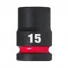 Šešiakampė smūginė galvutė MILWAUKEE SHW 1/2" 15mm-Galvutės, galvučių rinkiniai-Autoserviso įranga-Milwaukee Accessories-irankia