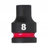 Šešiakampė smūginė galvutė MILWAUKEE SHW 1/2" 8mm-Galvutės, galvučių rinkiniai-Autoserviso įranga-Milwaukee Accessories-irankiai