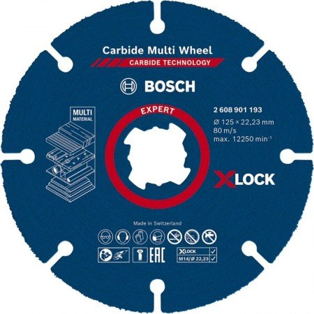 Pjovimo diskas medienai BOSCH Expert Carbide Multi Wheel X-Lock 125mm-Medžio pjovimo diskai-Medžio pjovimo staklės-Bosch-irankia