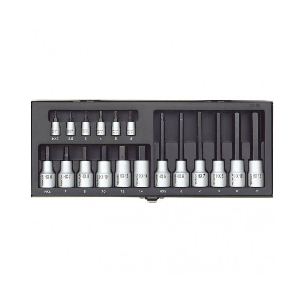 Galvučių rinkinys 1/4"+1/2" HEX 18 dalių PROXXON-Galvutės, galvučių rinkiniai-Autoserviso įranga-PROXXON-irankiai-darbui Galvučių rinkinys 1/4"+1/2" HEX 18 dalių PROXXON-Galvutės, galvučių rinkiniai-Autoserviso įranga-PROXXON-irankiai-darbui