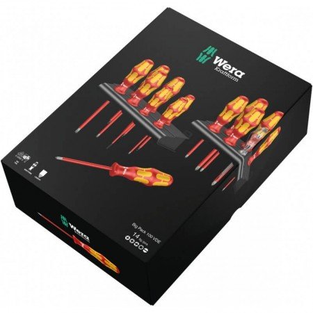 Atsuktuvų rinkinys WERA Big Pack 100/14 VDE-Atsuktuvų rinkiniai-Atsuktuvai-Wera-irankiai-darbui