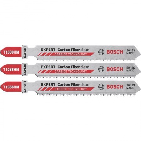 Pjūkleliai BOSCH Expert Carbon Fiber Clean T 108 BHM, 3vnt.-Pjūkleliai siaurapjūkliams-Priedai įrankiams-Bosch-irankiai-darbui