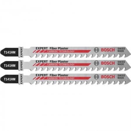 Pjūkleliai BOSCH Expert Fiber Plaster T 141 HM, 3vnt.-Pjūkleliai siaurapjūkliams-Priedai įrankiams-Bosch-irankiai-darbui