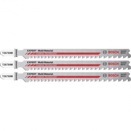 Pjūkleliai BOSCH Expert Multi Material T 367 XHM, 3vnt.-Pjūkleliai siaurapjūkliams-Priedai įrankiams-Bosch-irankiai-darbui