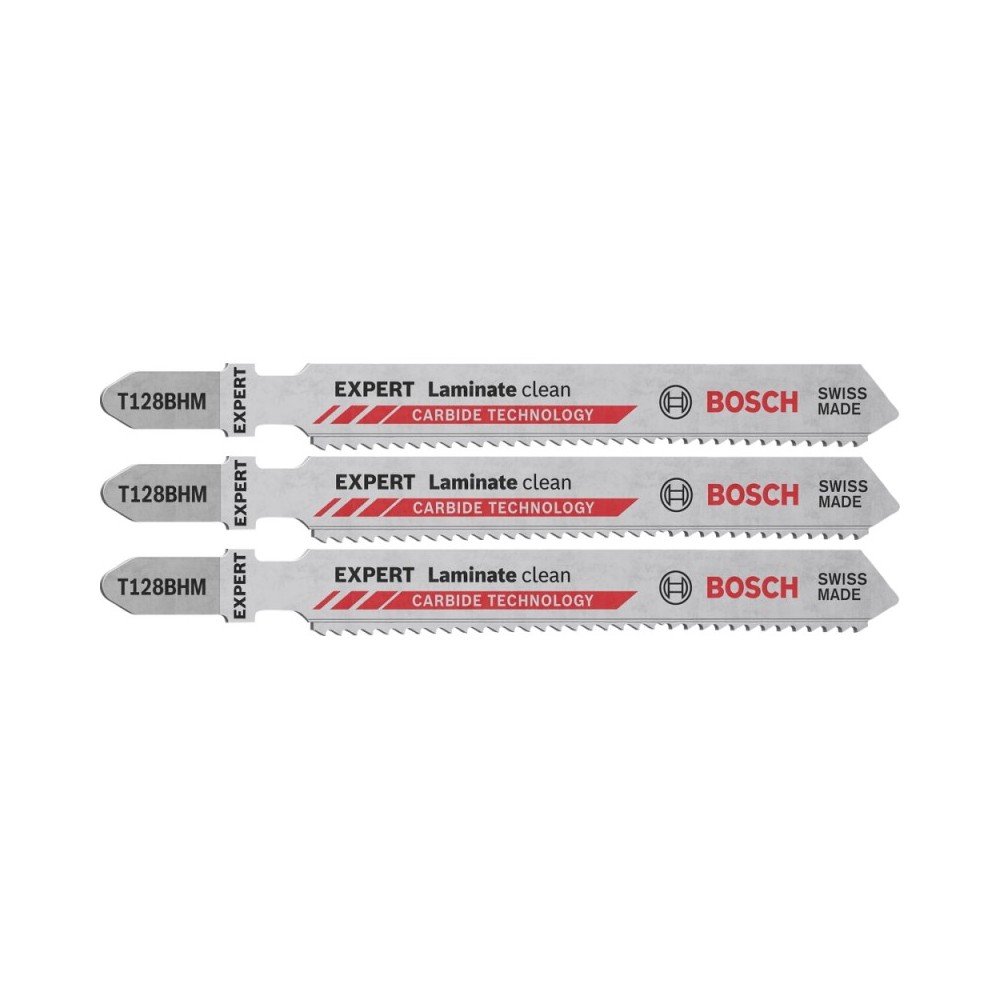 Pjūkleliai BOSCH Expert Laminate Clean T128 BHM, 3vnt.-Pjūkleliai siaurapjūkliams-Priedai įrankiams-Bosch-irankiai-darbui