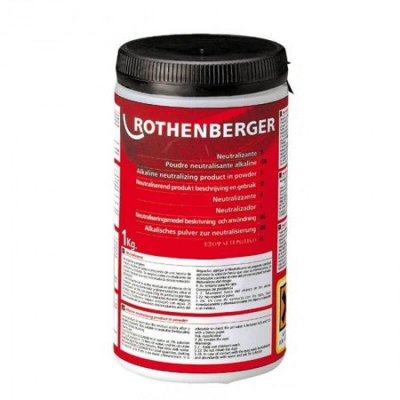 Neutralizuojamieji milteliai ROTHENBERGER, 1kg-Vamzdžių testavimo, priežiūros ir šaldymo įranga-Santechnikos įrankiai-Rothenberg