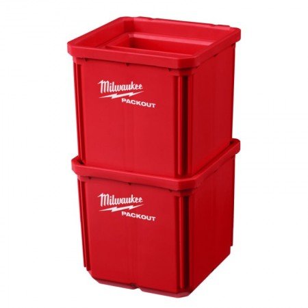 Dėžutės MILWAUKEE Packout 100x100mm, 2vnt.-Įrankių dėžės-Priedai įrankiams-Milwaukee-irankiai-darbui