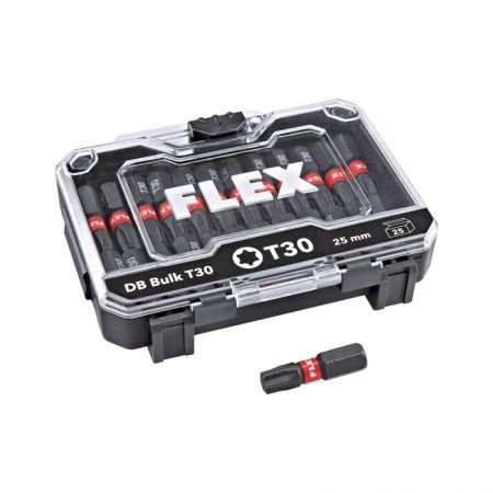 25 dalių smūginių antgalių rinkinys FLEX DB T30-Atsuktuvų antgaliai, adapteriai-Suktuvai, gręžtuvai ir veržliasukiai-FLEX Access
