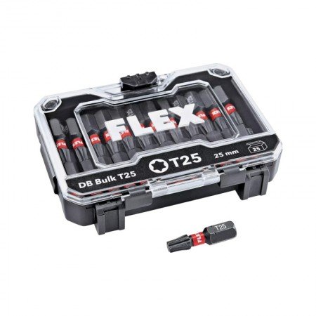 25 dalių smūginių antgalių rinkinys FLEX DB T25-Atsuktuvų antgaliai, adapteriai-Suktuvai, gręžtuvai ir veržliasukiai-FLEX Access