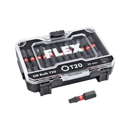 25 dalių smūginių antgalių rinkinys FLEX DB T20-Atsuktuvų antgaliai, adapteriai-Suktuvai, gręžtuvai ir veržliasukiai-FLEX Access