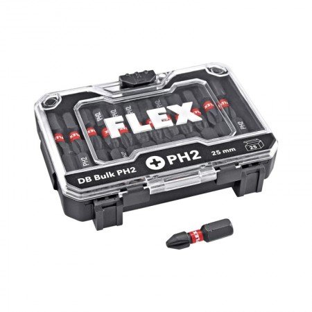 25 dalių smūginių antgalių rinkinys FLEX DB PH2-Atsuktuvų antgaliai, adapteriai-Suktuvai, gręžtuvai ir veržliasukiai-FLEX Access