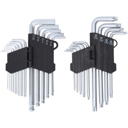 22 dalių šešiakampių ir Torx raktų rinkinys KS TOOLS-Šešiakampiai L-formos raktai-Rankiniai įrankiai-KsTools-irankiai-darbui