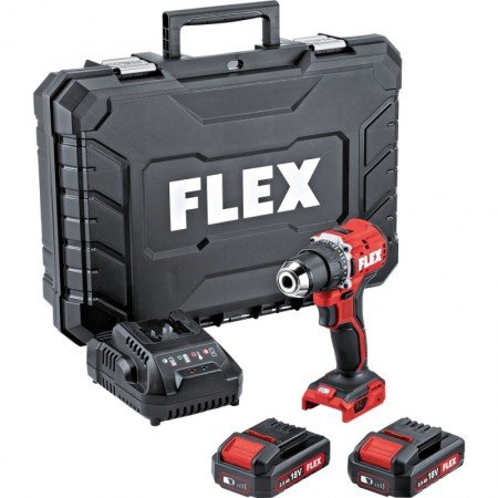 Akumuliatorinis suktuvas-gręžtuvas FLEX DD 2G 18,0V LD 2x2,5Ah-Akumuliatoriniai suktuvai/gręžtuvai-Akumuliatoriniai suktuvai, gr