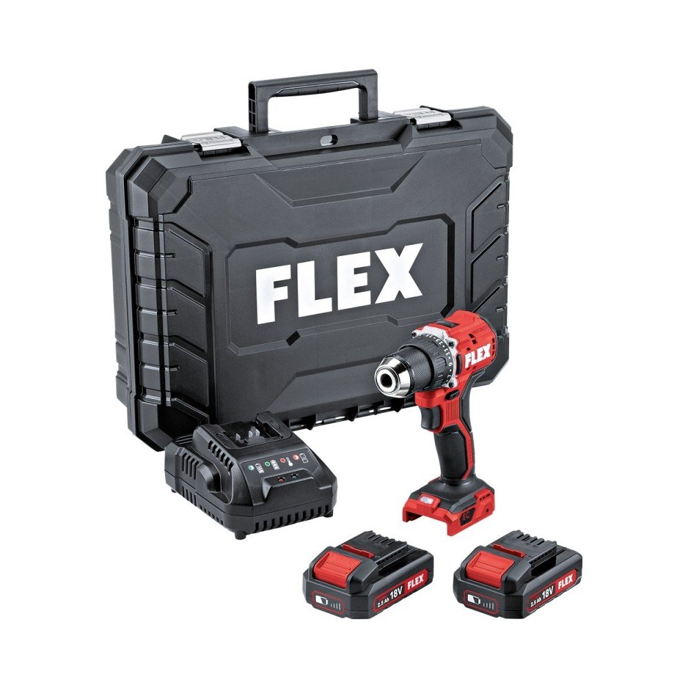 Akumuliatorinis suktuvas-gręžtuvas FLEX DD 2G 18,0V LD 2x2,5Ah-Akumuliatoriniai suktuvai/gręžtuvai-Akumuliatoriniai suktuvai, gr