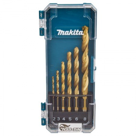 6 dalių metalo grąžtų rinkinys MAKITA HSS-TiN-Grąžtų rinkiniai-Metalo grąžtai, frezos-Makita Accessories-irankiai-darbui