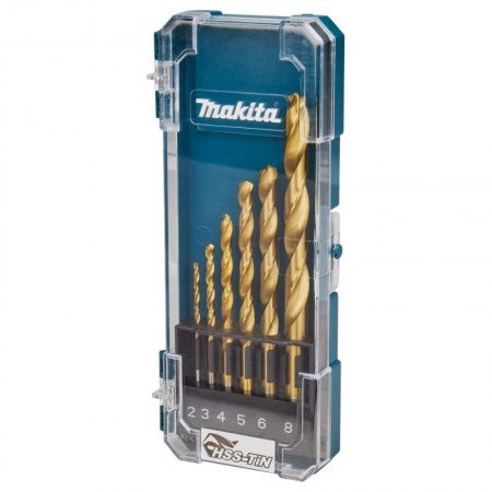 6 dalių metalo grąžtų rinkinys MAKITA HSS-TiN-Grąžtų rinkiniai-Metalo grąžtai, frezos-Makita Accessories-irankiai-darbui