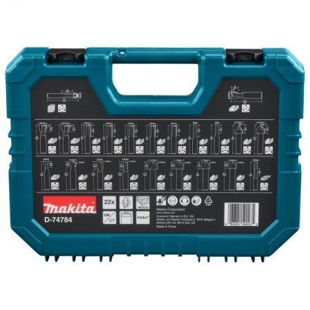 22 dalių frezų komplektas MAKITA D-74784-Medžio frezos-Medžio grąžtai, frezos-Makita Accessories-irankiai-darbui