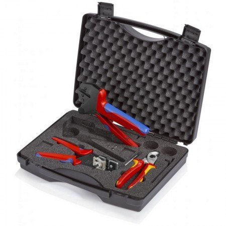 Saulės modulių jungčių apdirbimo replių rinkinys KNIPEX-Laidų nuizoliavimui-Replės-Knipex-irankiai-darbui