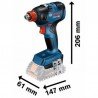 Akumuliatorinis smūginis suktuvas/veržliasukis BOSCH GDX 18V-200 Solo-Akumuliatoriniai smūginiai suktuvai-Akumuliatoriniai suktu