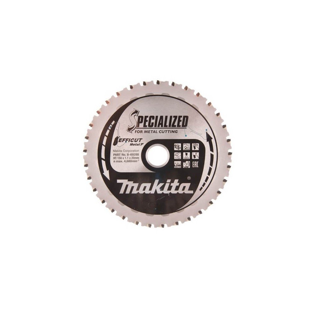 Pjovimo diskas metalui MAKITA Efficut 150x20x1,1mm Z33-Metalo pjovimo diskai-Pjovimo diskai-Makita Accessories-irankiai-darbui Pjovimo diskas metalui MAKITA Efficut 150x20x1,1mm Z33-Metalo pjovimo diskai-Pjovimo diskai-Makita Accessories-irankiai-darbui